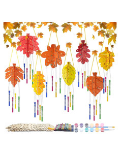 Kit de Campanas de Viento de Otoño Beeveer - 8 Hojas de Arce 3D