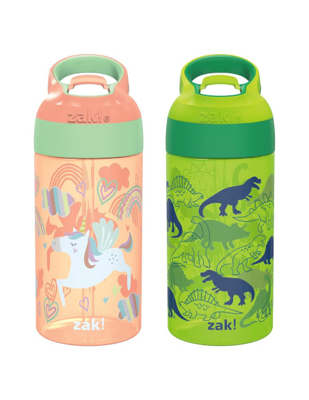 Set de 2 Botellas de Agua Zak Designs 0.47L Unicornio y Dino