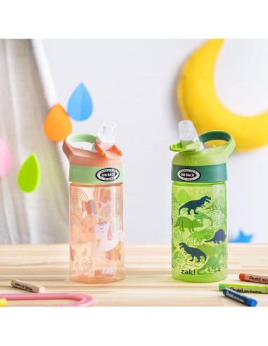Set de 2 Botellas de Agua Zak Designs 0.47L Unicornio y Dino