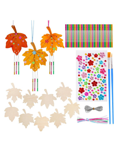 Kit de Manualidades Hmxpls - 9 Campanas de Viento de Madera