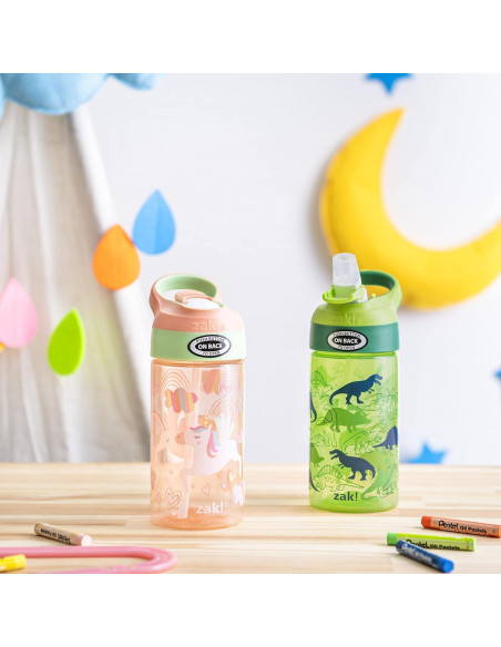 Set de 2 Botellas de Agua Zak Designs 0.47L Unicornio y Dino