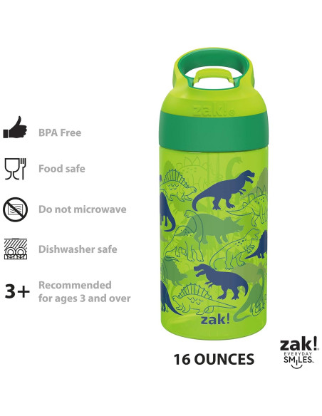 Set de 2 Botellas de Agua Zak Designs 0.47L Unicornio y Dino
