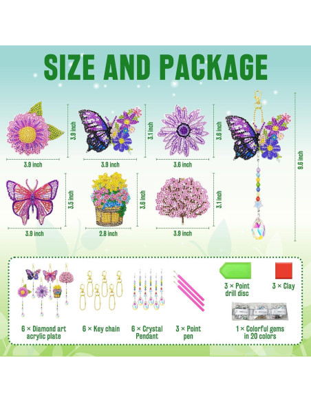 6 Piezas Kit de Pintura de Diamantes Pecopcock Primavera