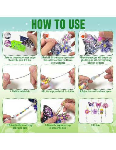 6 Piezas Kit de Pintura de Diamantes Pecopcock Primavera