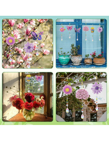 6 Piezas Kit de Pintura de Diamantes Pecopcock Primavera