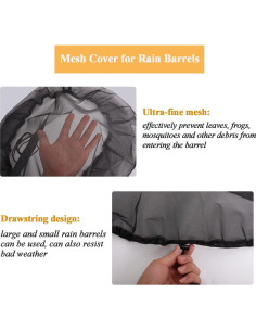 Funda de Malla para Barril de Lluvia Poweka 99 cm 4 Piezas 2