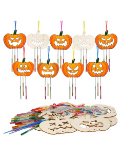 Kit de Campanas de Viento de Madera MEZOOM 9 Piezas DIY