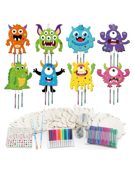 Kit de Manualidades Campana de Viento Monstruo 16 Piezas gisgfim