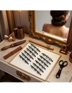 Juego de 12 Horquillas Negras Vintage Jinshining para Cabello 2