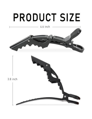 YISSION 12 Clips de Pelo Cocodrilo Grande Sin Pliegues