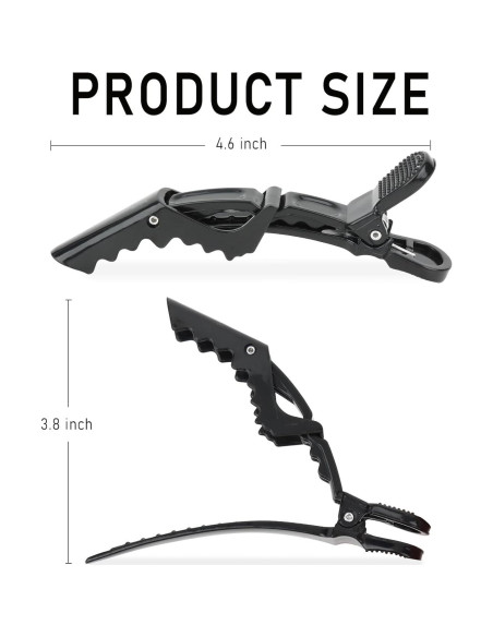 YISSION 12 Clips de Pelo Cocodrilo Grande Sin Pliegues