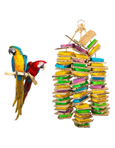 Juguete para Loros Medianos MYFAMIREA Madera Natural 29.5cm