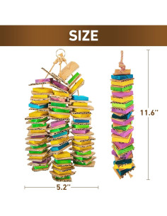 Juguete para Loros Medianos MYFAMIREA Madera Natural 29.5cm 2