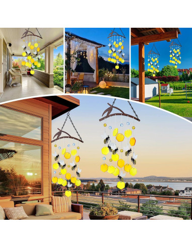 Campana de Viento de Vidrio X-PREK Abejas 38x25cm Decoración