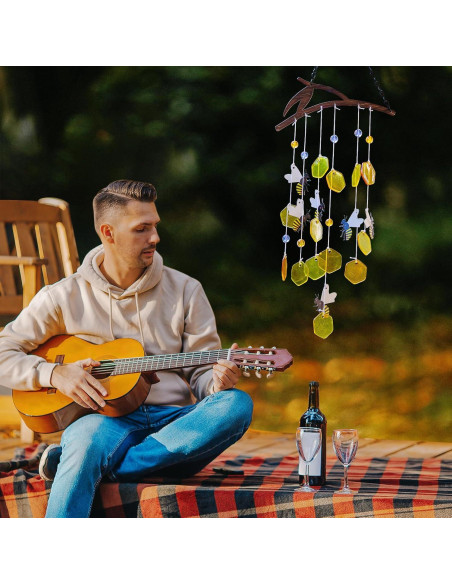 Campana de Viento de Vidrio X-PREK Abejas 38x25cm Decoración