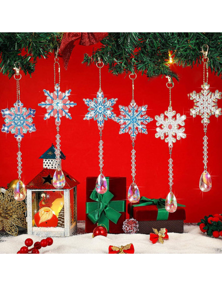 Kits de Arte de Diamante Navidad Perthlin 6 Piezas Copo de Nieve