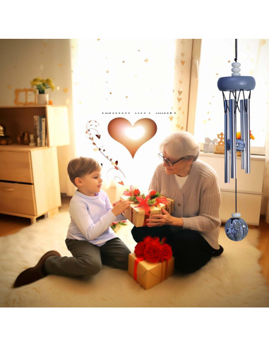 Campana de Viento Pequeña QIPAN Gris 29.21 cm para Interior/Exterior