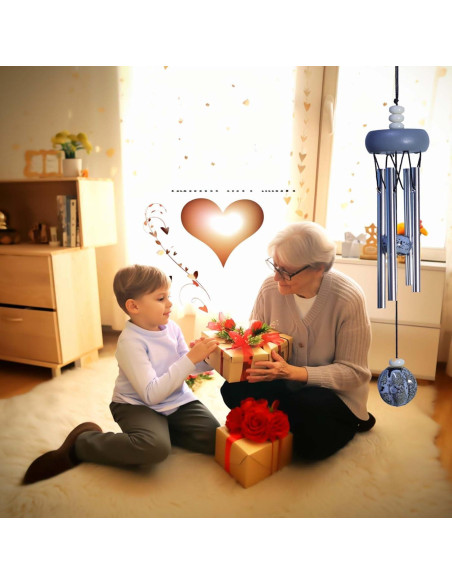 Campana de Viento Pequeña QIPAN Gris 29.21 cm para Interior/Exterior