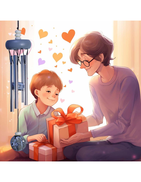 Campana de Viento Pequeña QIPAN Gris 29.21 cm para Interior/Exterior