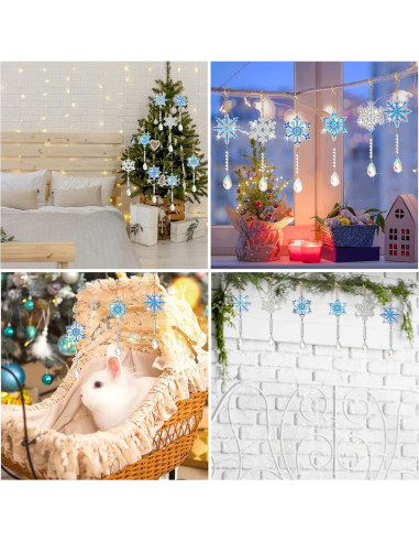 Kits de Arte de Diamante Navidad Perthlin 6 Piezas Copo de Nieve