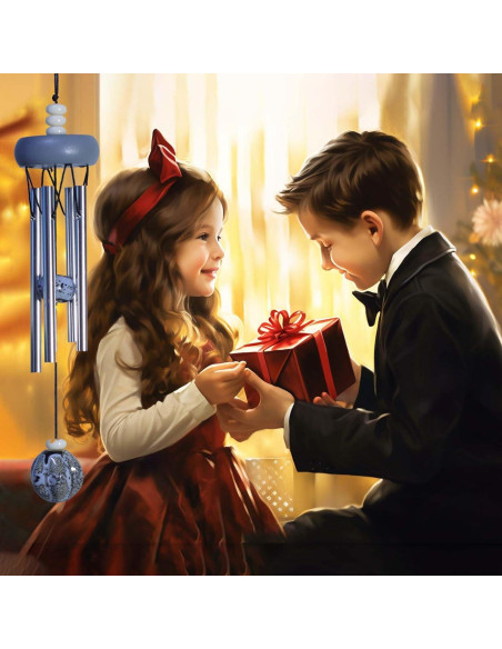 Campana de Viento Pequeña QIPAN Gris 29.21 cm para Interior/Exterior