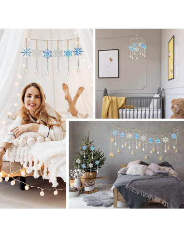 Kits de Arte de Diamante Navidad Perthlin 6 Piezas Copo de Nieve