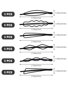 30 Clips de Pelo Metálicos Geométricos SHEHARUHI 6 Estilos 2