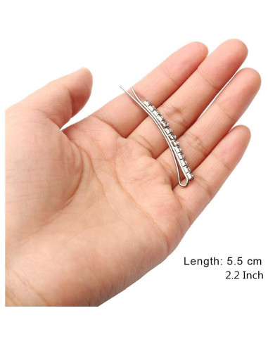 12 Horquillas de Strass Plateadas para Pelo - Accesorios de Boda