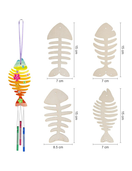 Kit de Manualidades Hmxpls 12 Piezas Sinos de Viento Madera Kit de Manualidades Hmxpls 12 Piezas Sinos de Viento Madera