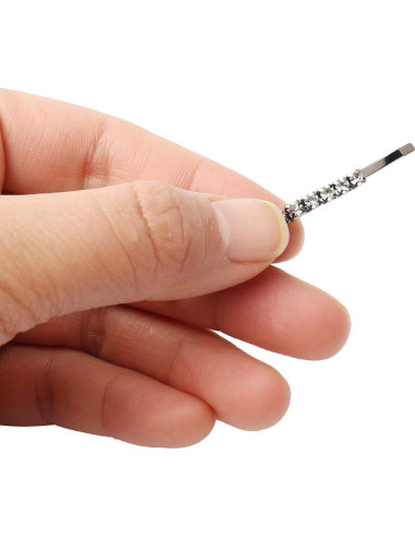 12 Horquillas de Strass Plateadas para Pelo - Accesorios de Boda