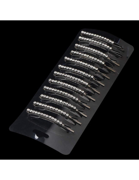 12 Horquillas de Strass Plateadas para Pelo - Accesorios de Boda