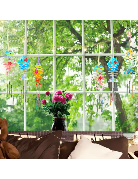 Kit de Manualidades Hmxpls 12 Piezas Sinos de Viento Madera Kit de Manualidades Hmxpls 12 Piezas Sinos de Viento Madera