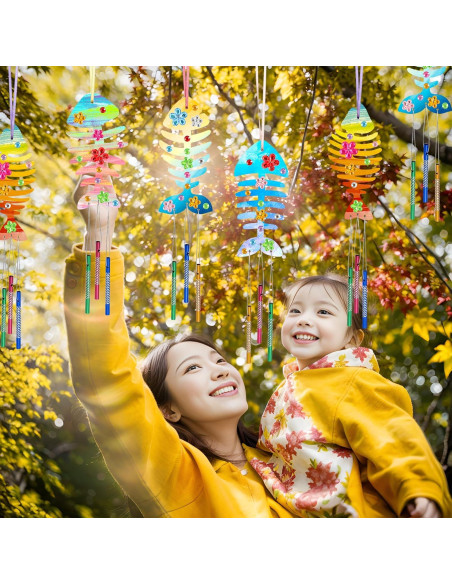 Kit de Manualidades Hmxpls 12 Piezas Sinos de Viento Madera Kit de Manualidades Hmxpls 12 Piezas Sinos de Viento Madera