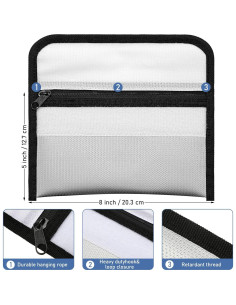 Leinuosen 6 Bolsas Ignífugas 20x12 cm Impermeables 2