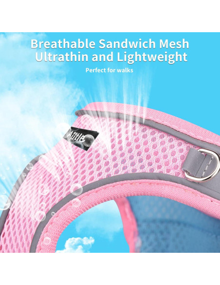 Arnés para Perro AIITLE Rosa XXS con Correa Reflectante Arnés para Perro AIITLE Rosa XXS con Correa Reflectante