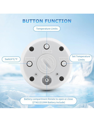 Termómetro de Baño de Hielo Bibabala con Temporizador Automático