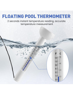 Termómetro de piscina flotante WANKODA 50 cm fácil lectura 2