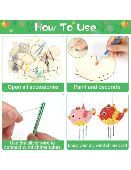 Kit de Manualidades de Campanas de Viento Gisgfim 12 Piezas