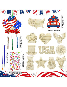 Kit de Campanas de Viento DIY Cinrobiye - 12 Piezas Patrióticas 2