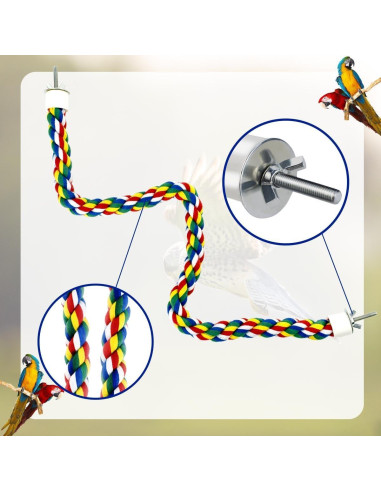 Percha de Cuerda para Aves Yuntop 60 cm - Columpio Colorido