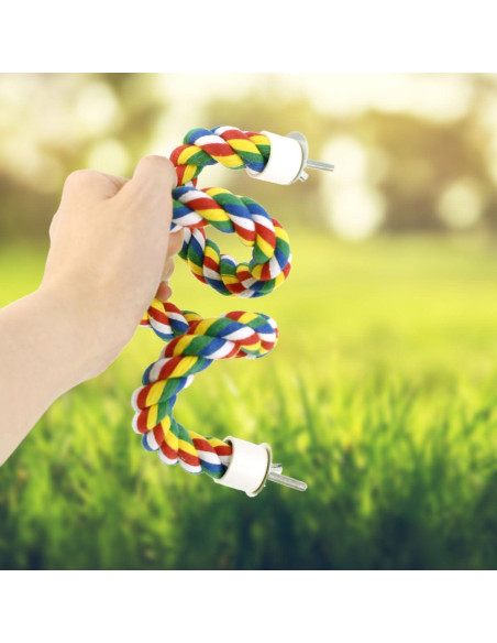 Percha de Cuerda para Aves Yuntop 60 cm - Columpio Colorido Percha de Cuerda para Aves Yuntop 60 cm - Columpio Colorido