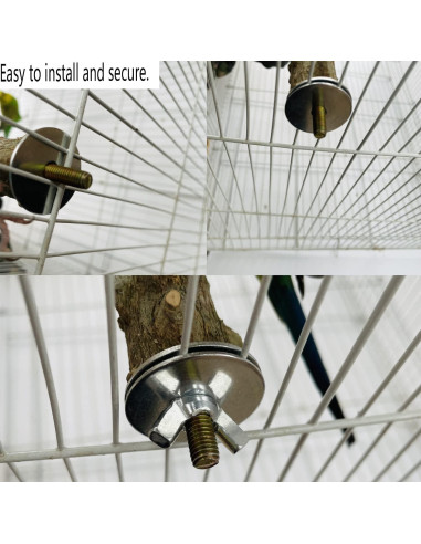 Escalera de Madera Natural Clais para Aves y Perchas 3 PCS