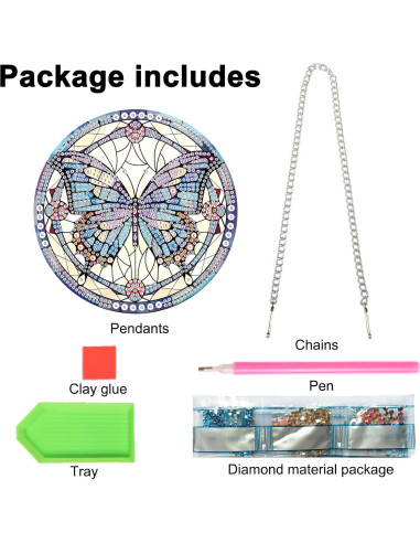 Colgante de Pintura de Diamante JISHSHAY Mariposa 3 DIY