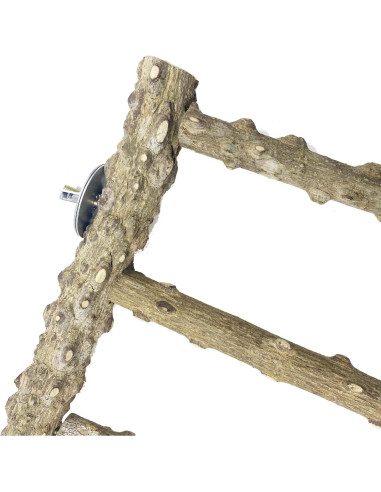 Escalera de Madera Natural Clais para Aves y Perchas 3 PCS