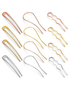 Horquillas de Metal WILLBOND 12 Piezas - Retro y Onduladas