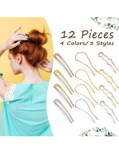 Horquillas de Metal WILLBOND 12 Piezas - Retro y Onduladas 2