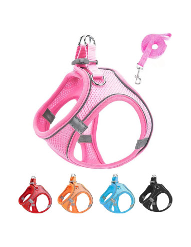 Conjunto Arnés y Correa Rosa XS JUFOO para Perros y Gatos