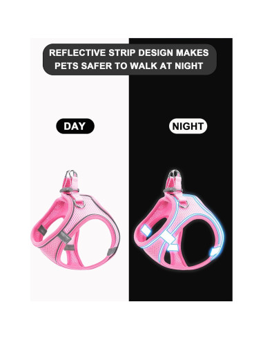 Conjunto Arnés y Correa Rosa XS JUFOO para Perros y Gatos