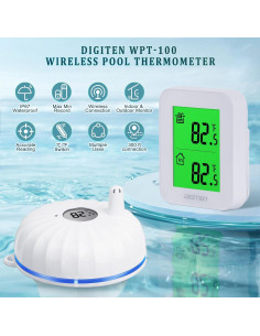Termómetro Inalámbrico para Piscina Digitten 2025 IP68 con Pantalla Grande 2