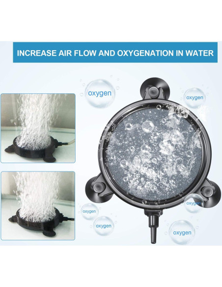 Discos de Piedra de Aire Mudder 4 Piezas 10.5 cm para Acuario